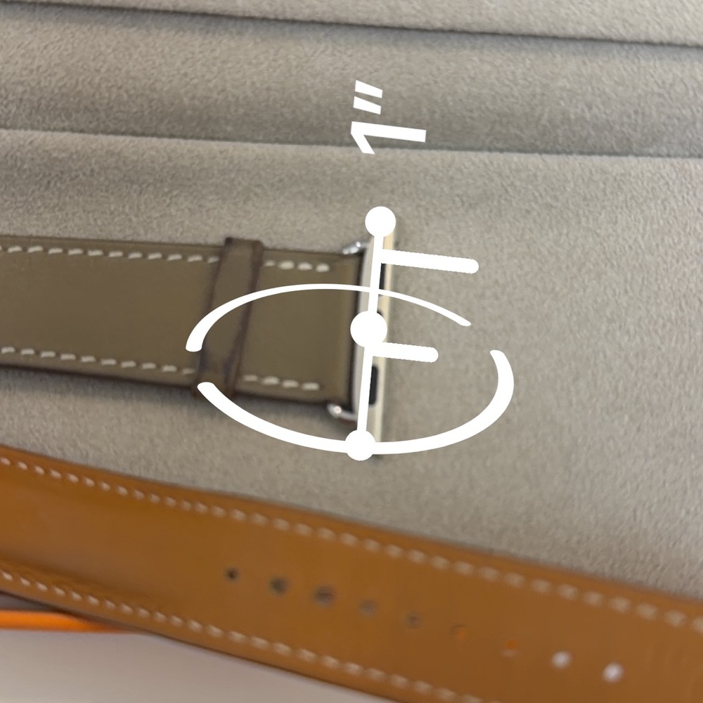Hermes Double Tour Leather Watch Band in Taupe - Picture 9 of 15